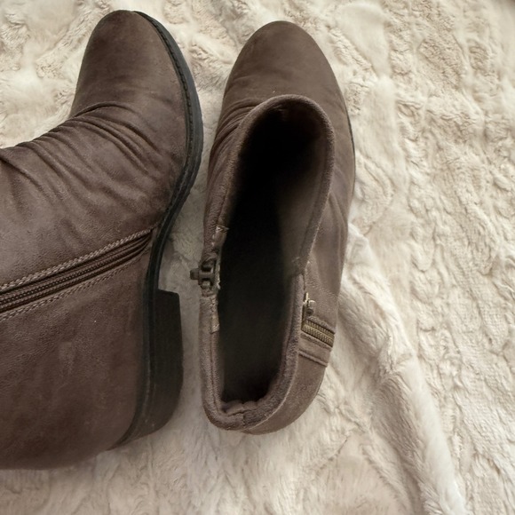 Bare Traps Yuno Brown Ankle Boots Women's 8M Slouch‎ Ruched Zipper Casual Fall - Picture 6 of 9